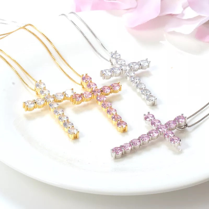Radiant Faith Cross Pendant Necklace